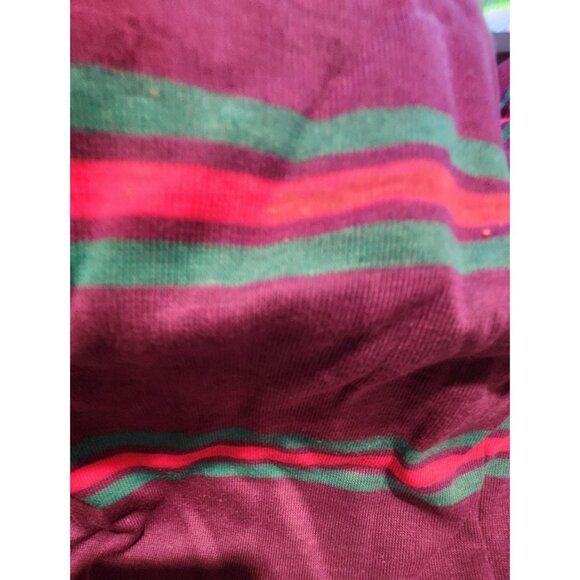 Material Red Green Purple Stripe Polyester / Cotton 24 x 60  Fabric  T-Shirt  we - Picture 1 of 4